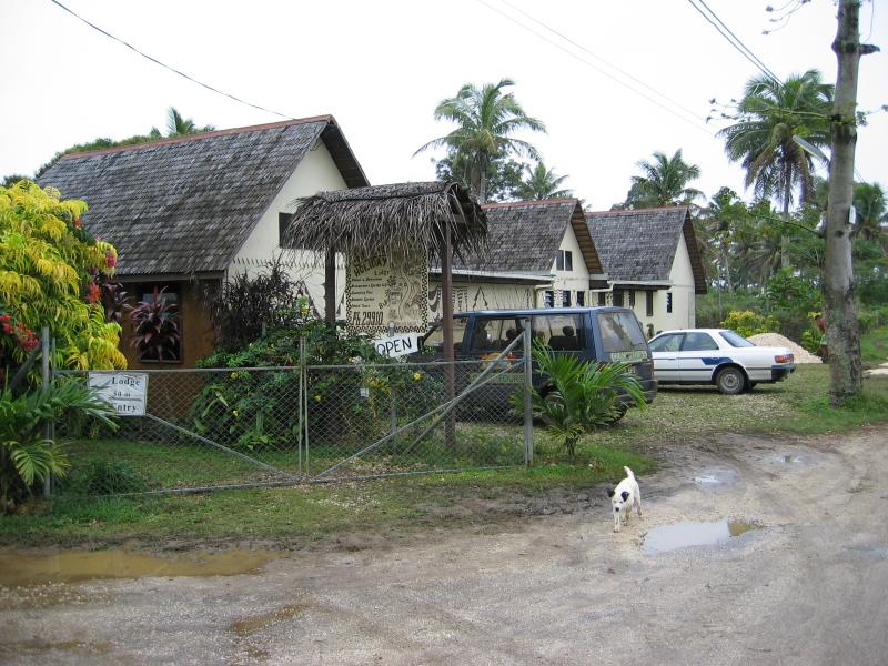 Outside view of Heilala from the track, plus the puppy managed to get out
Click for photo quality image
Warning photo quality image size is 782K